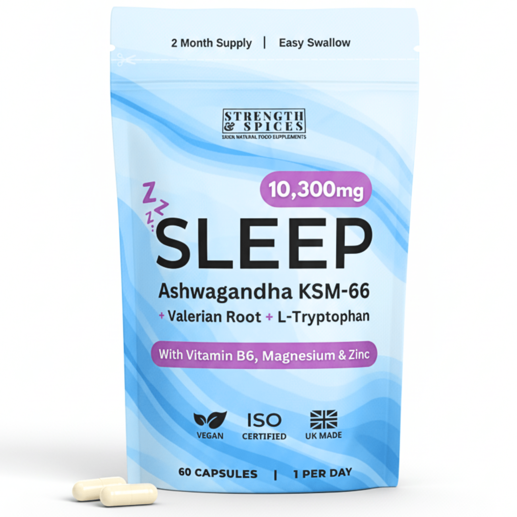 ◆睡眠shop◆ Sleep Support | Ashwagandha KSM-66®, Valerian, Magnesium & Vitamin