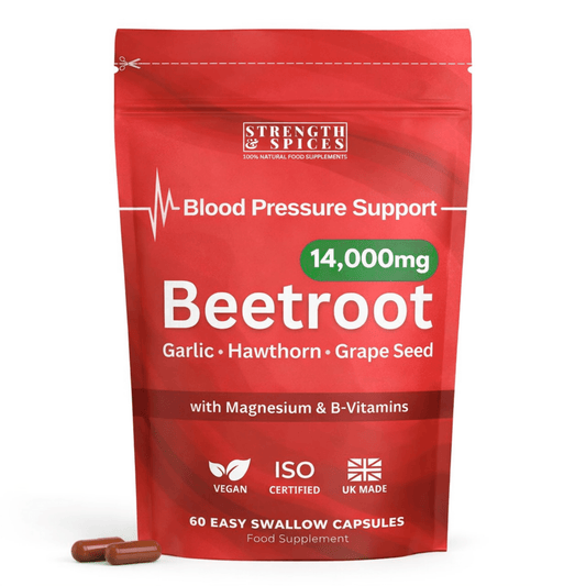 14,000mg Beetroot Blood Pressure Support - 7 Botanicals - Strength & Spices Ltd.
