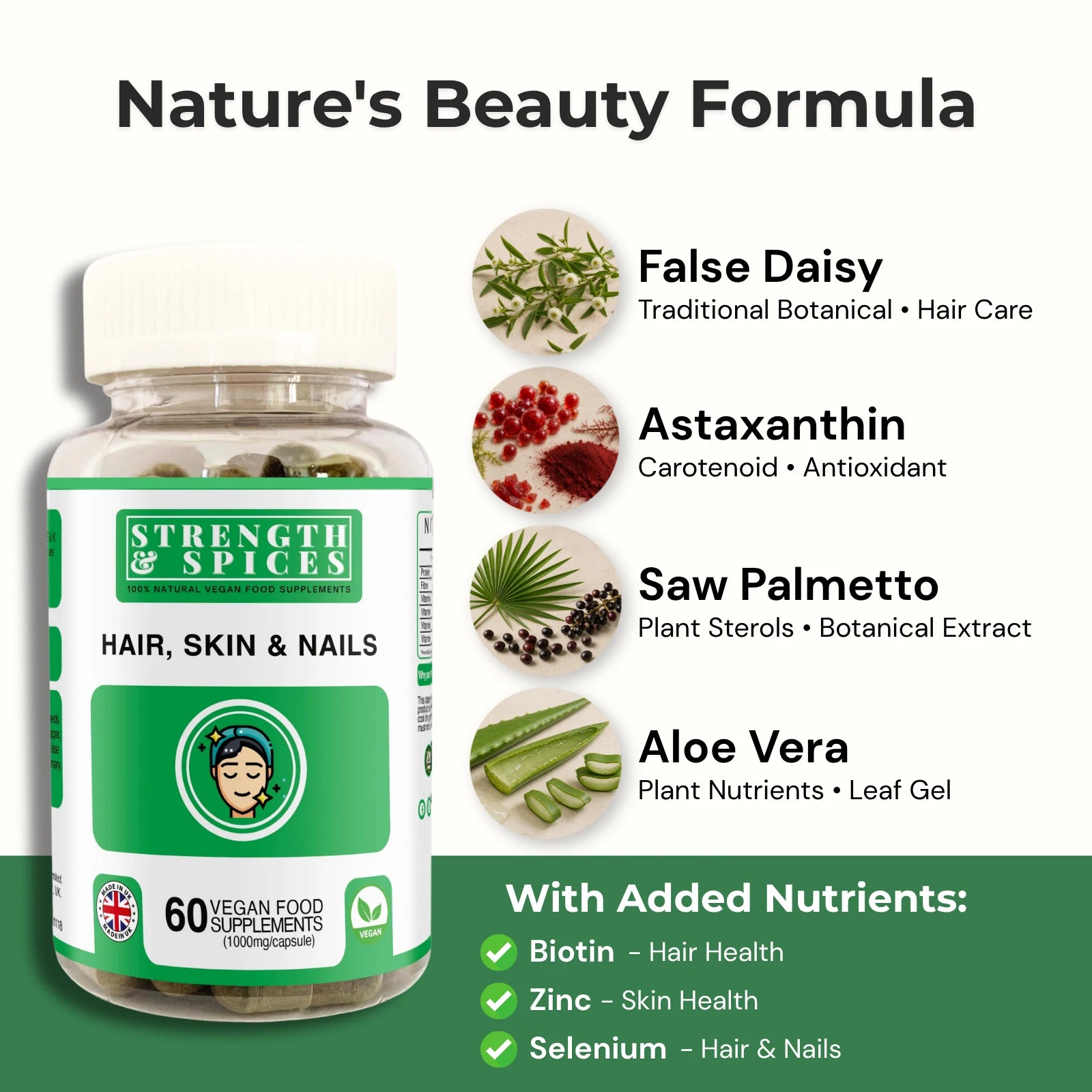 Hair, Skin & Nails - Strength & Spices Ltd. Supplement
