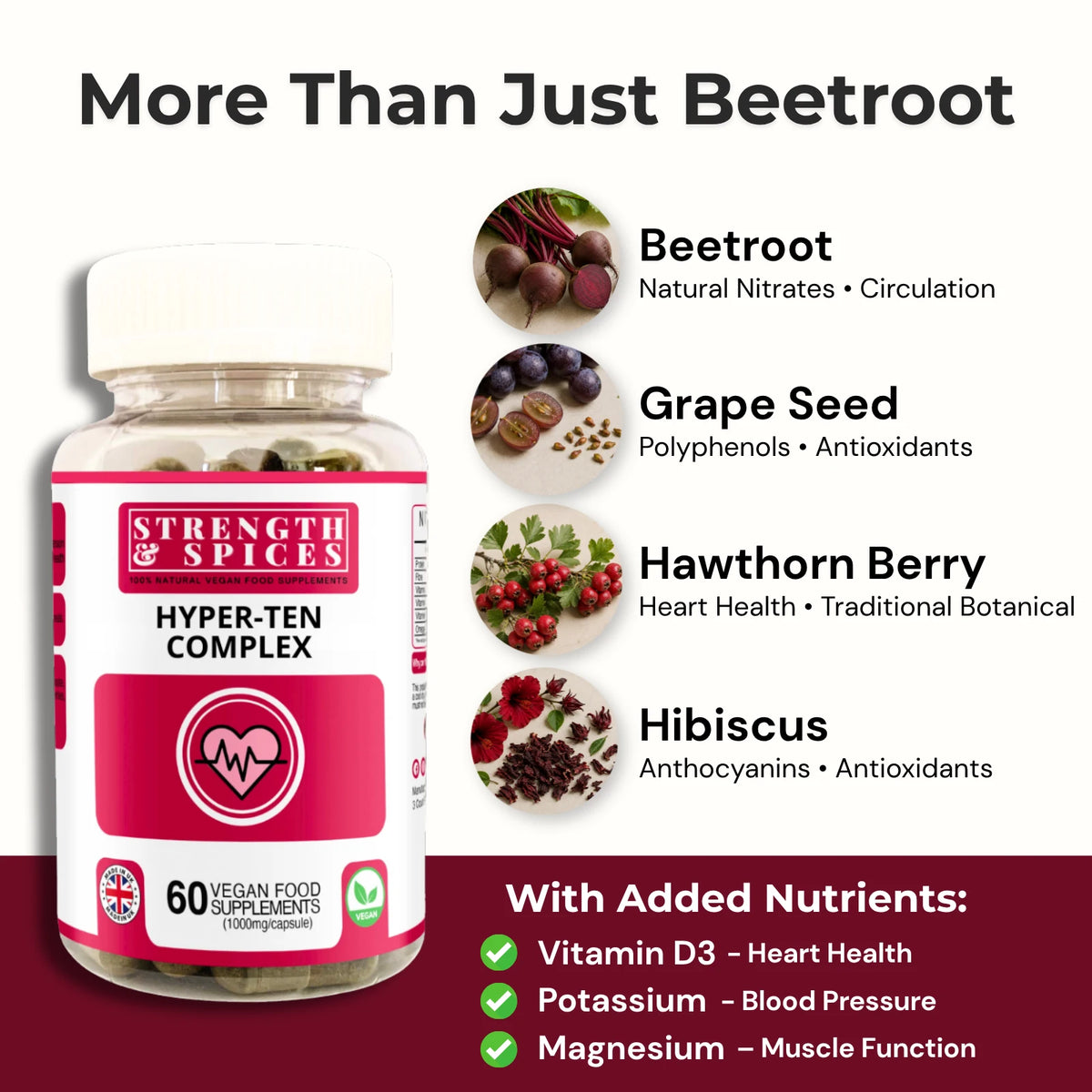 Blood Pressure Support (Hyper-Ten Complex) - Strength & Spices Ltd. Supplement
