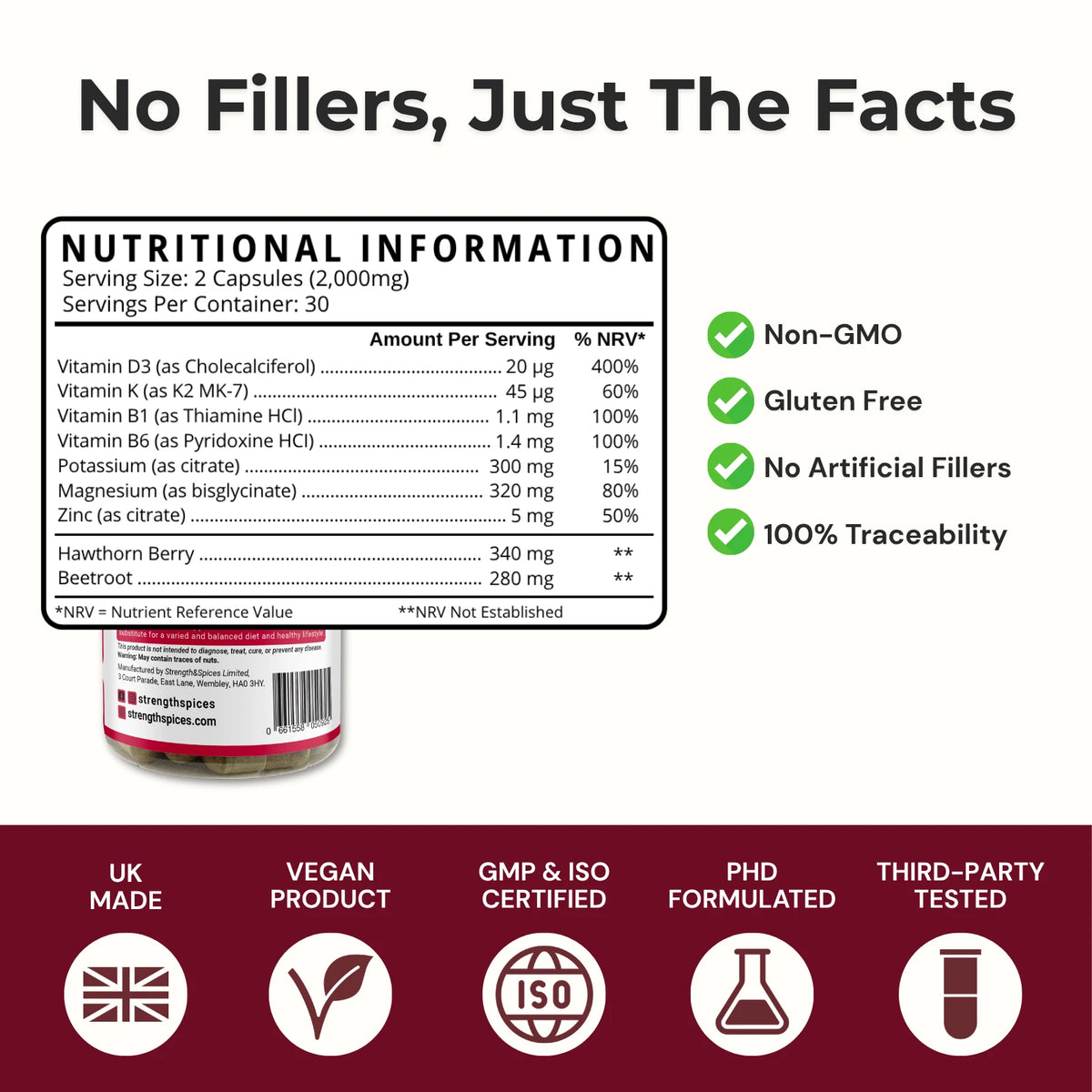 Blood Pressure Support (Hyper-Ten Complex) - Strength & Spices Ltd. Supplement