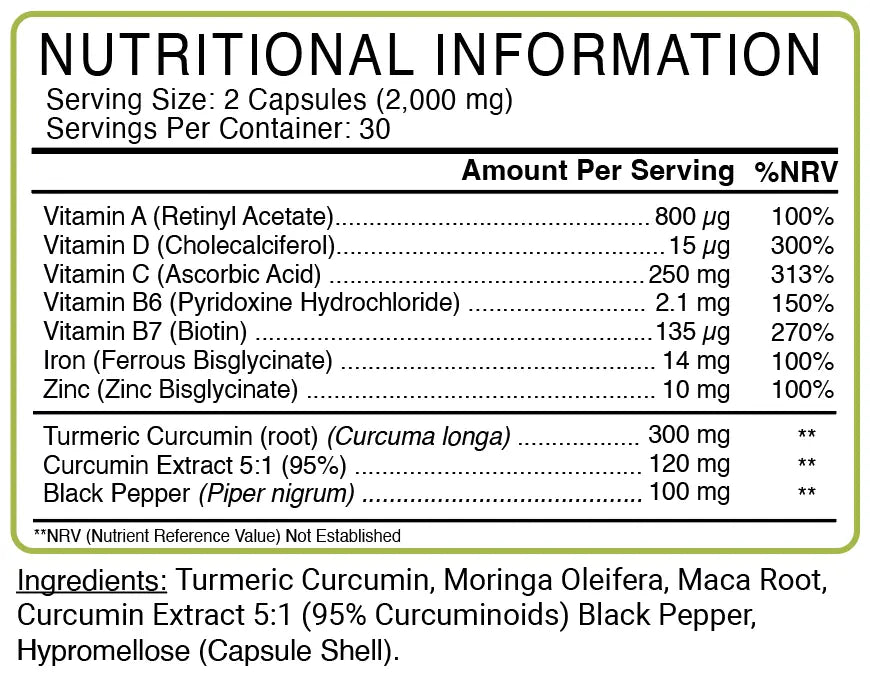 Immune Support nutritional information