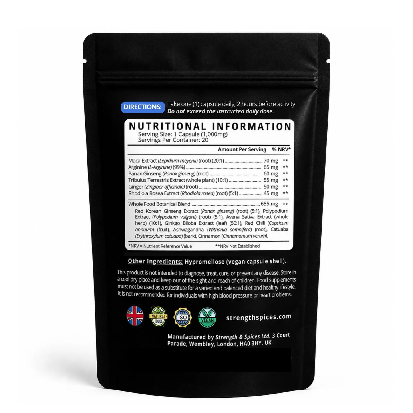Natagra For Men - 20 Caps - Strength & Spices Ltd. Supplement