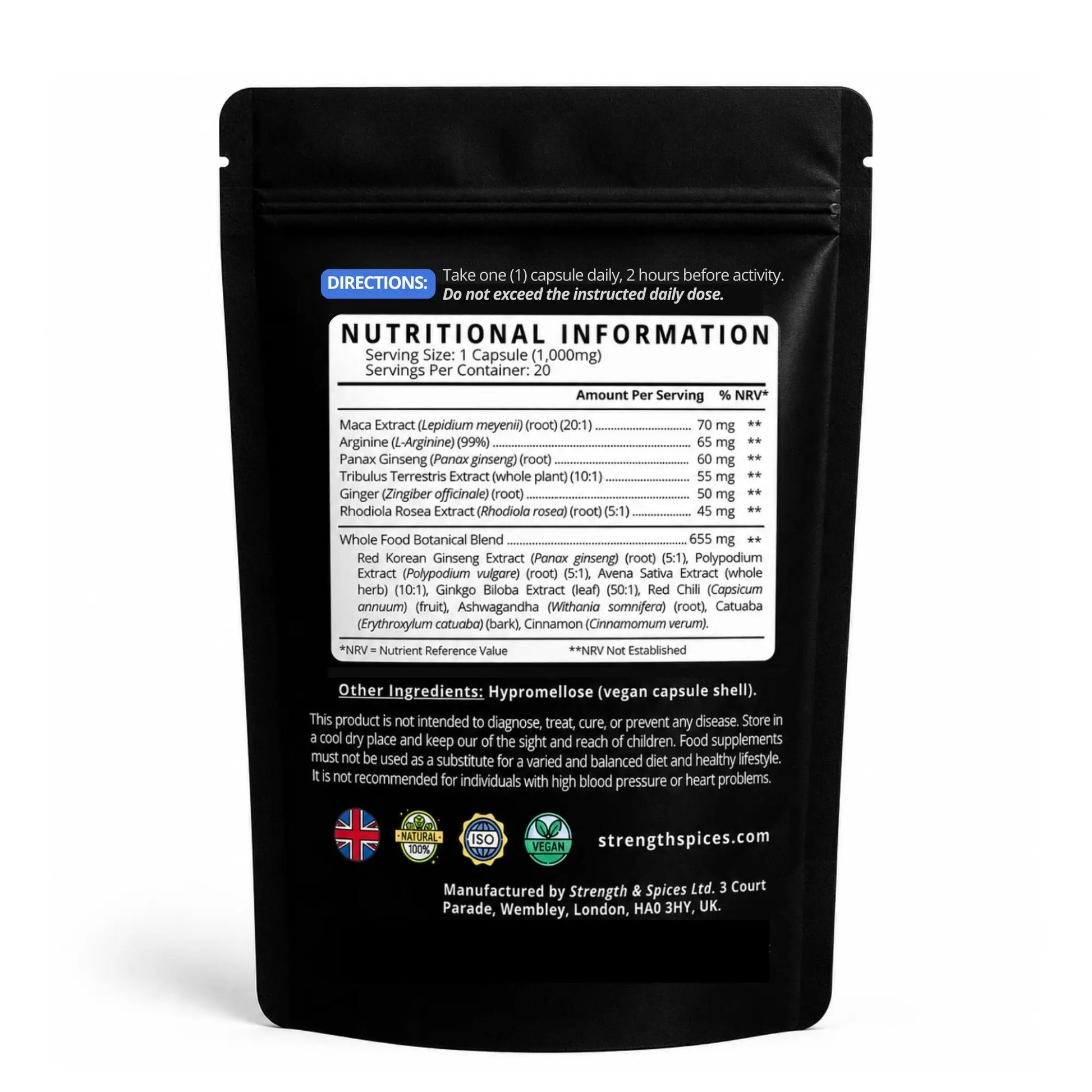 Natagra For Men - 20 Caps - Strength & Spices Ltd. Supplement