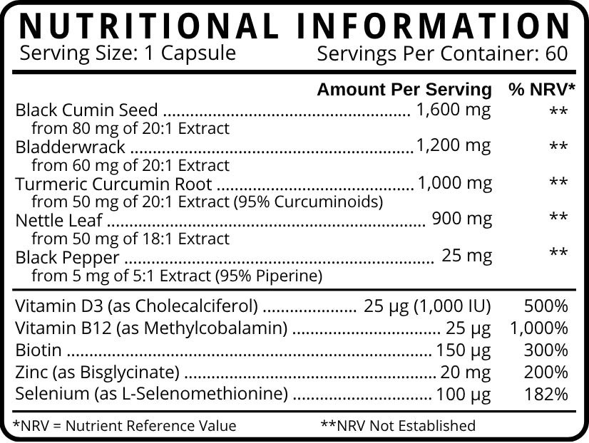 PuraSkin Skin Support – 2 Month Supply nutritional information
