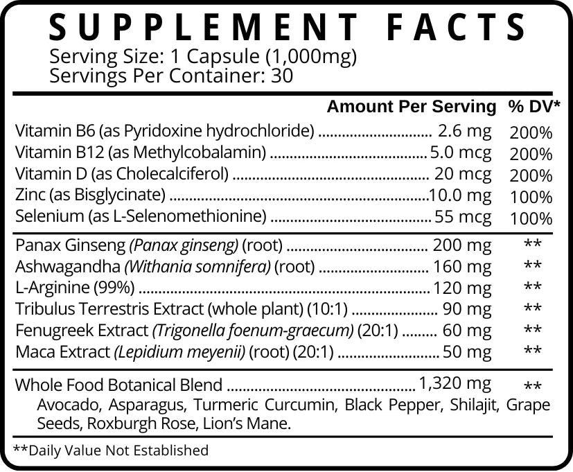 T-Boost nutritional information